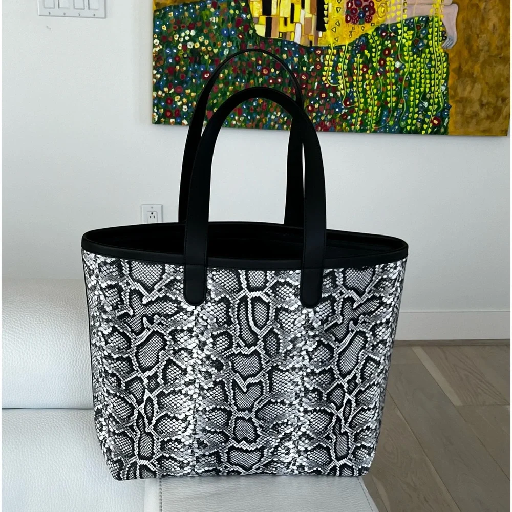 MICHAEL KORS EXCUSE LIMITED Varick Snake Embossed Leather Tote Bag